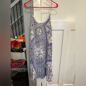 H&M Blue and White Patterned Dress